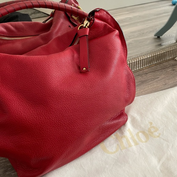 Chloe Large Marcie Hobo- Red - Picture 6 of 16